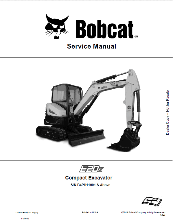 Bobcat E20Z Excavator Repair Service Manual