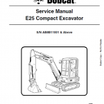 Bobcat E25 Excavator Repair Service Manual