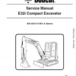 Bobcat E32i Excavator Repair Service Manual