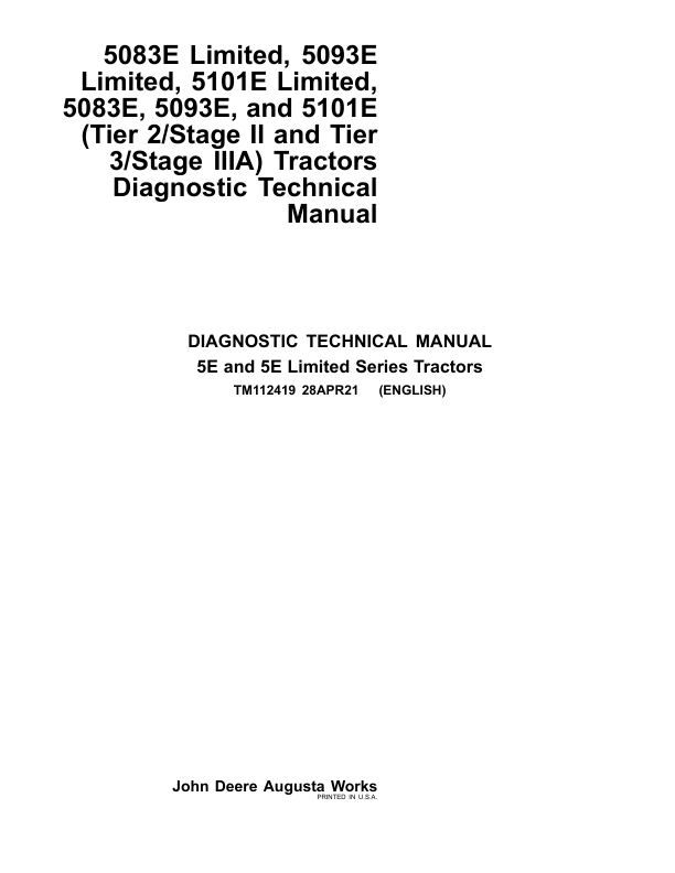 John Deere 5083E Limited, 5093E Limited, 5101E Limited Repair Service Manual_TM112419.pdf_page1
