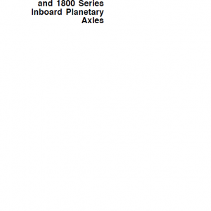 John Deere TeamMate I 1200, 1400, 1600, 1800 Series Inboard Planetary Axles Manual (CTM18)