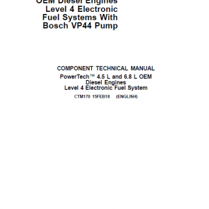 John Deere PowerTech 4.5L, 6.8L Diesel Engine Technical Manual (CTM170)