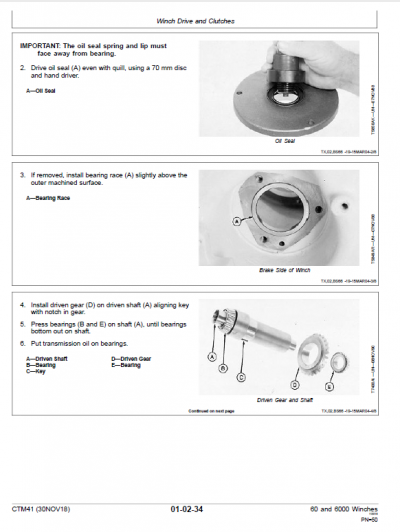 John Deere 60, 6000 Winches Component Technical Manual (CTM41)