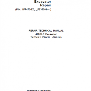 John Deere 470GLC Excavator Repair Service Manual (S.N after F235001 - )