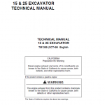John Deere 15 and 25 Excavator Repair Service Manual