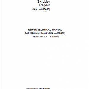 John Deere 848H Skidder Repair Service Manual (S.N before 630435)