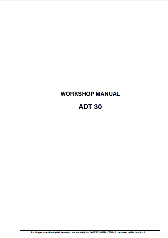 Astra ADT30 Dump Truck Repair Service Manual