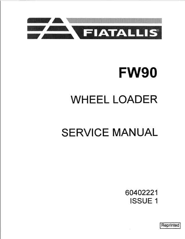 Fiatallis FW90 Wheel Loader Repair Service Manual