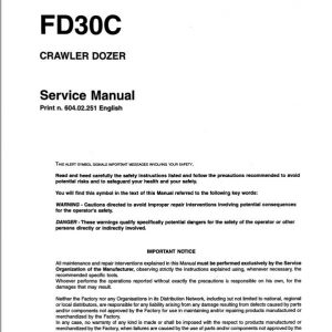 Fiatallis FD30C Crawler Dozer Repair Service Manual
