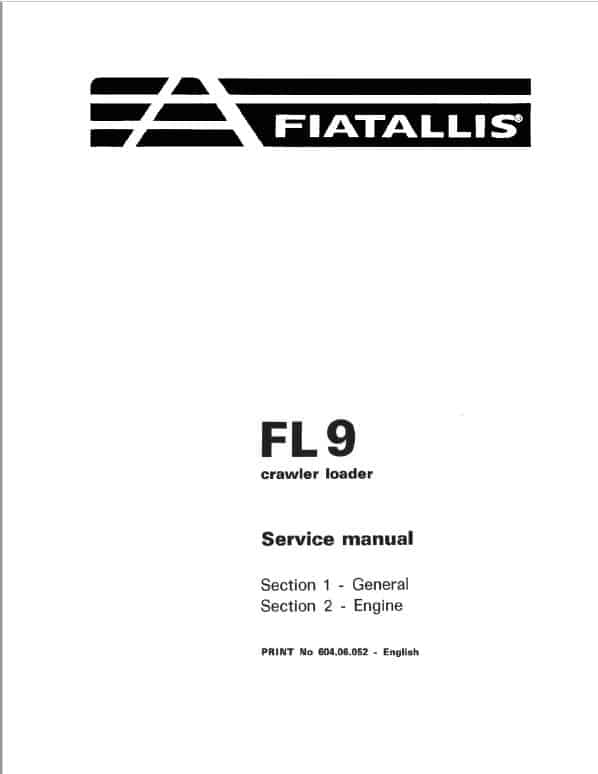 Fiatallis FL9 Crawler Loader Repair Service Manual