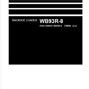 Komatsu WB93R-8 Backhoe Loader Repair Service Manual
