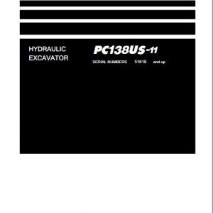 Komatsu PC138US-11 Excavator Repair Service Manual