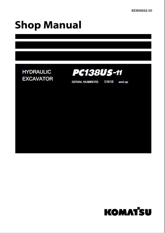 Komatsu PC138US-11 Excavator Repair Service Manual