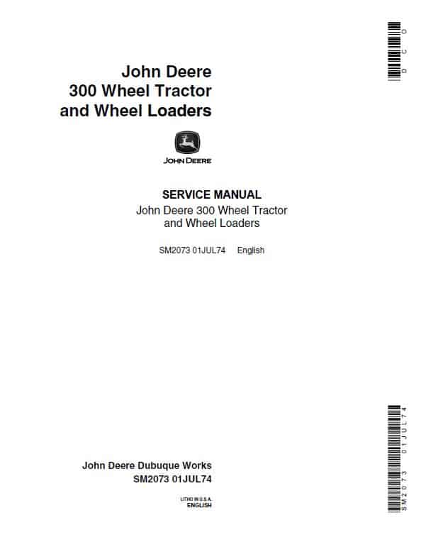 John Deere JD300 Tractor Repair Service Manual (SM2073)