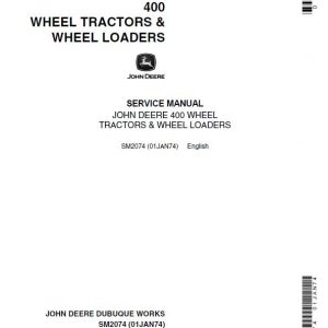John Deere JD400 Tractor Repair Service Manual (SM2074)