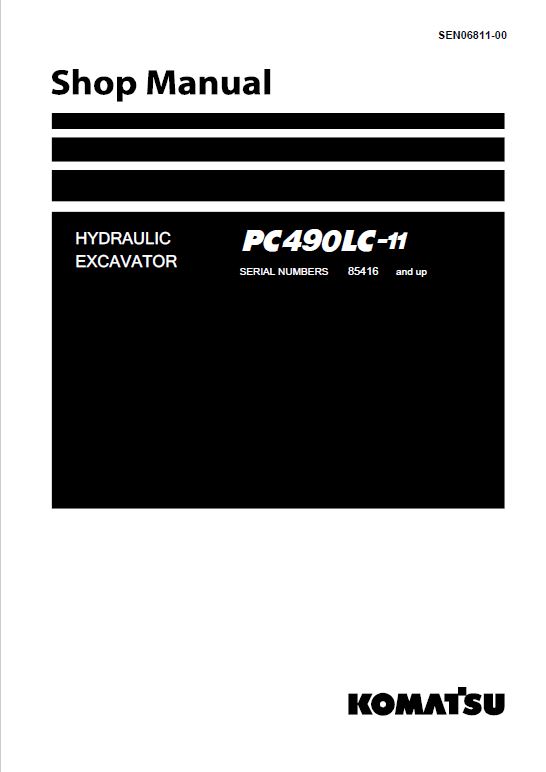 Komatsu PC490LC-11 Excavator Repair Service Manual