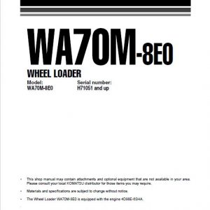 Komatsu WA70M-8E0 Wheel Loader Repair Service Manual