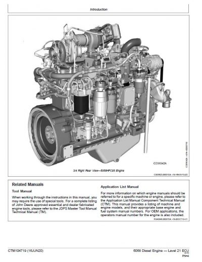 John Deere 6068 Diesel Engine Level 21 Ecu Repair Technical Manual