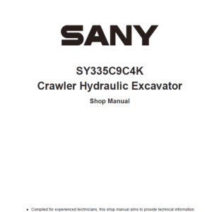 Sany SY335C Hydraulic Excavator Repair Service Manual