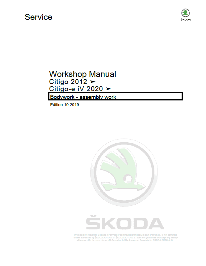 SKODA CITIGO (NF) Repair Service Manual