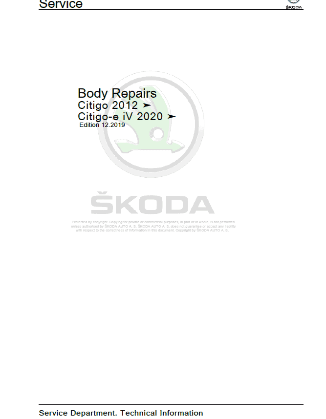 SKODA CITIGO-E IV (NE) Repair Service Manual