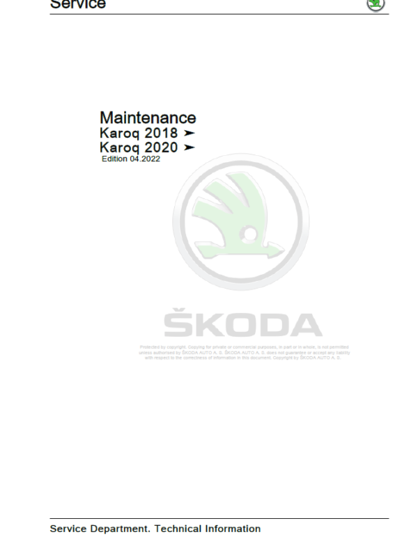 SKODA KAROQ (NU) Repair Service Manual
