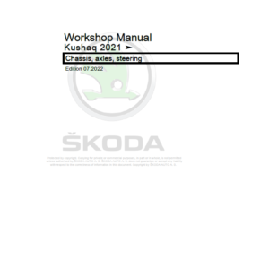 SKODA KUSHAQ (PA) Repair Service Manual