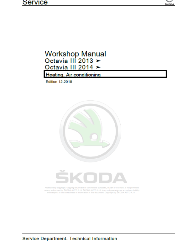 SKODA OCTAVIA III (5E, NL, NR) Repair Service Manual