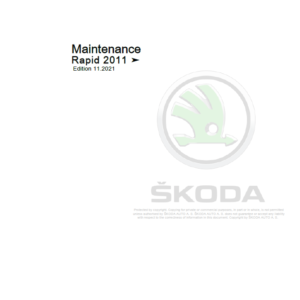 SKODA RAPID (NA, NK) Repair Service Manual