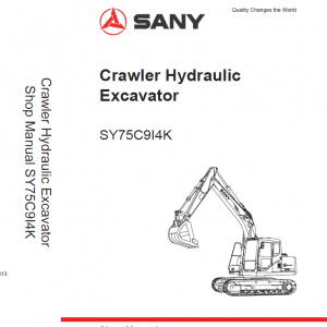Sany SY75C Hydraulic Excavator Repair Service Manual