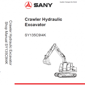Sany SY135C Hydraulic Excavator Repair Service Manual