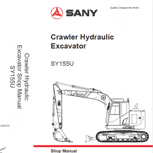 Sany SY155U Hydraulic Excavator Repair Service Manual