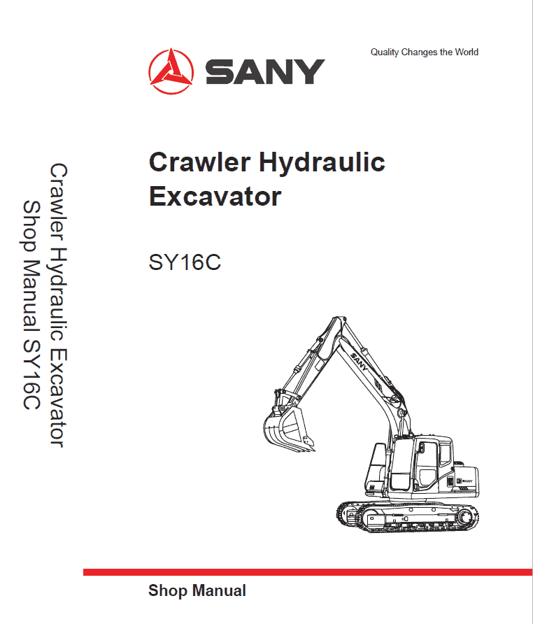 Sany SY16C Hydraulic Excavator Repair Service Manual
