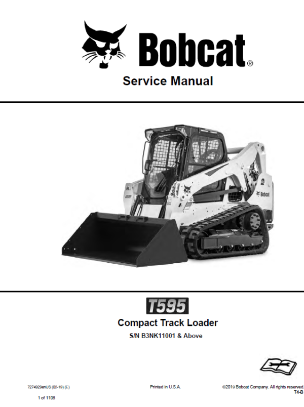 Bobcat T595 Compact Track Loader Service Repair Manual