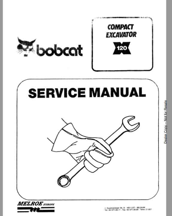 Bobcat 120 Compact Excavator Service Repair Manual