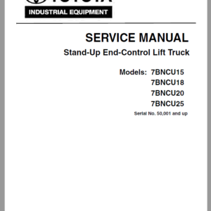 Toyota 7BNCU15, 7BNCU18, 7BNCU20, 7BNCU25 Lift Truck Repair Manual