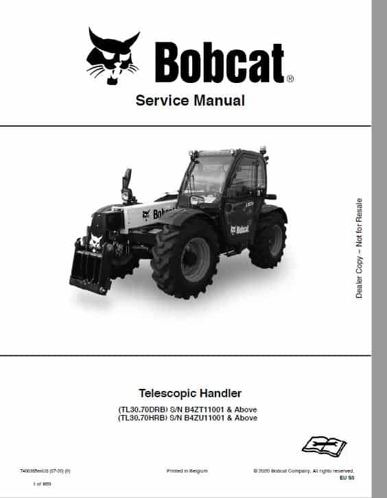 Bobcat TL3070 versaHANDLER Telecospic Service Repair Manual