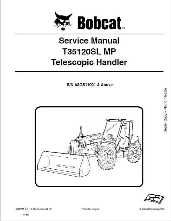 Bobcat T35.120SL MP versaHANDLER Telescopic Service Repair Manual