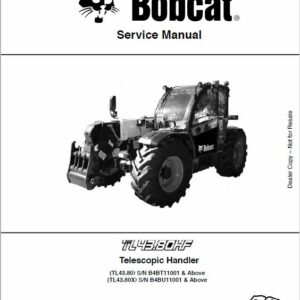 Bobcat TL43.80, TL43.80X, TL43.80X2 versaHANDLER Telescopic Service Repair Manual