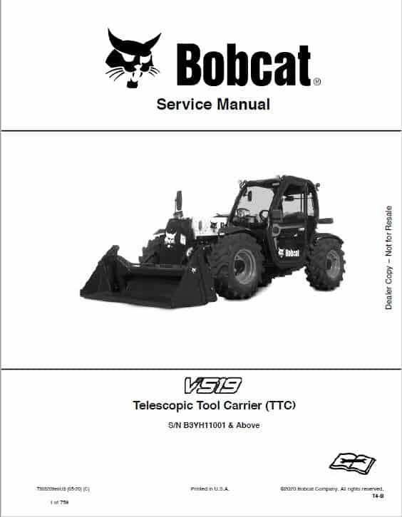 Bobcat V519 versaHANDLER Telescopic Service Repair Manual
