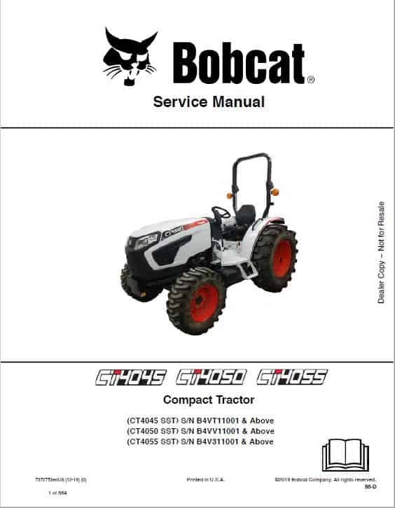 Bobcat CT4045, CT4050, CT4055 Compact Tractor Service Repair Manual