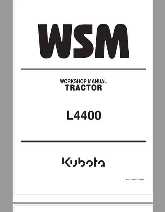 Kubota L4400 Tractor Workshop Repair Manual