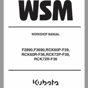 Kubota F2890, F3690 Front Mower Workshop Manual