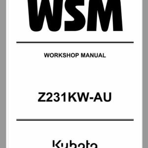 Kubota Z231JW-AU Zero Turn Mower Workshop Repair Manual