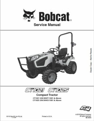 Bobcat CT1021, CT1025 Compact Tractor Service Manual