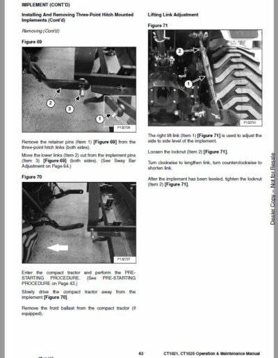 Bobcat CT1021, CT1025 Compact Tractor Service Manual