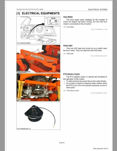 Kubota Zg124e Zg123s Zg127e Zg127s Mower Workshop Repair Manual 2492