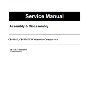 Caterpillar CAT CB-534D, CB-534DXW Vibratory Compactor Service Repair Manual (FEA00001 and up)