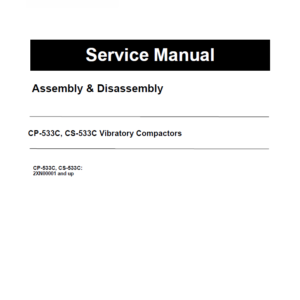 Caterpillar CAT CP-533C, CS-533C Vibratory Compactor Service Repair Manual (2XN00001 and up)