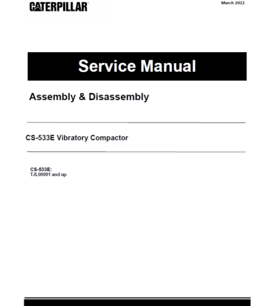 Caterpillar CAT CS-533E Vibratory Compactor Service Repair Manual ...